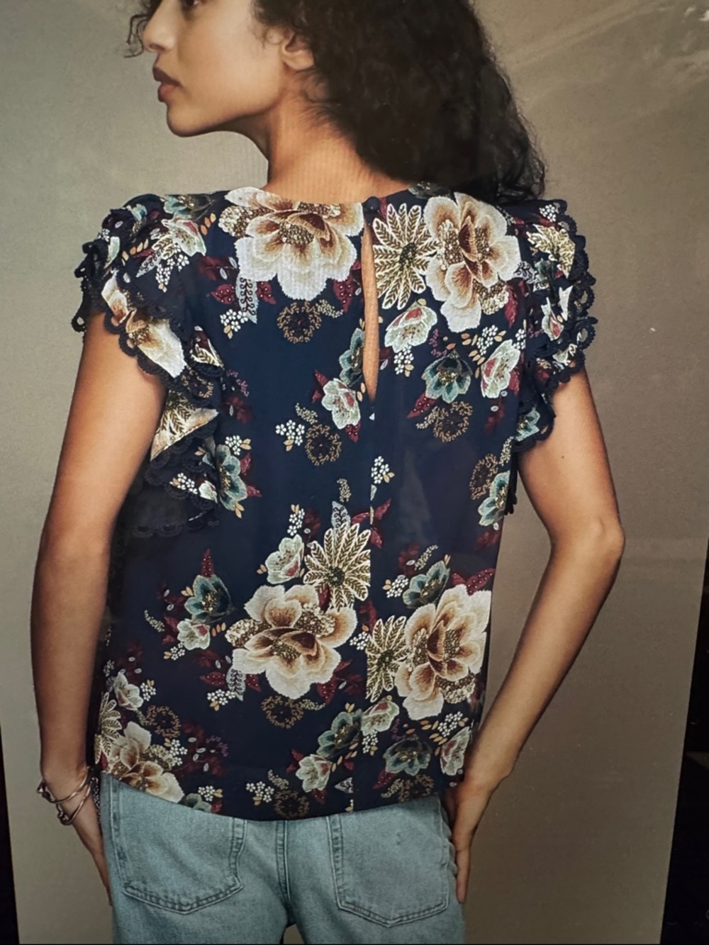 Farm Rio x Anthropologie Ruffle Sleeve V-Neck Ruffle Top - Picture 3 of 9